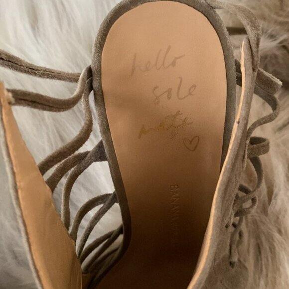 Banana Republic Hello Sole Mate open-toe suede leather booties size 7.5 - Picture 4 of 15